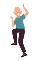 old man dancing vector