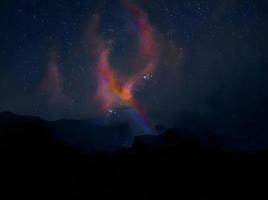 Milky Way Galaxy. Long exposure photograph. With grain photo