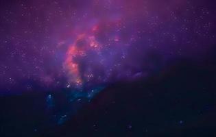 night landscape mountain and milky way galaxy background our galaxy, long exposure , low light photo
