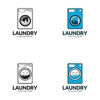 Laundry Logo. Template Design Vector for laundry business in creative silhouette shape isolate vector illustration.