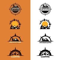 Camping and outdoor adventure retro logo. suitable for company logo, print, digital, icon, apps, and other marketing material purpose. Camping logo set vector