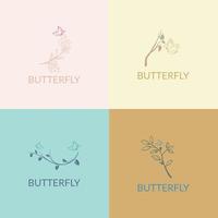 icono gráfico de mariposa. adecuado para el logotipo de la empresa, impresión, digital, icono, aplicaciones y otros fines de material de marketing. conjunto de logotipo de mariposa vector