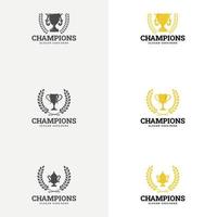 Trophy illustration vector logo icon. Trophy logo icon for winner award logo template