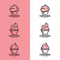 Cupcake Logo Icon. Set of vector bakery logos. labels, badges and design elements