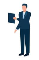 hombre de negocios elegante con carpeta vector