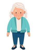 old woman standing vector