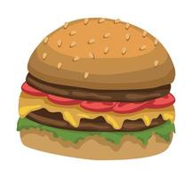 fresh hamburger fast food vector