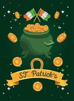 saint patricks treasure cauldron vector