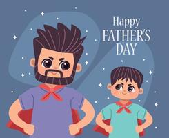 fathers day lettering postcard vector