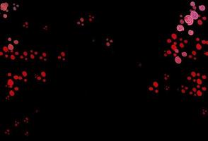 Dark Red vector background with curved circles.