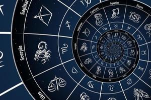 fondo del horóscopo de los signos del zodiaco. concepto de fantasía y misterio foto