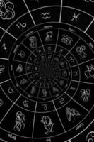 fondo del horóscopo de los signos del zodiaco. concepto de fantasía y misterio foto