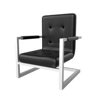 black leather armchair on white background photo