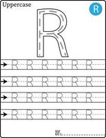 ALPHABET TRACING LETTERS STEP BY STEP A-Z Write the letter Alphabet Writing lesson for children vector