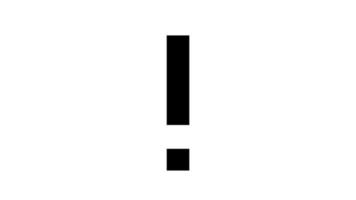 Exclamation point animation that moves up and down with a white background