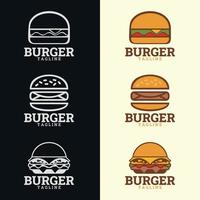 logotipo de hamburguesa, logotipo de comida rápida. vector de signo de logotipo de restaurante de hamburguesas