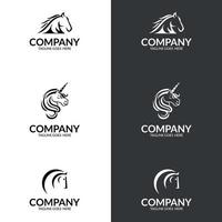 caballo elegante logotipo símbolo vector. adecuado para el logotipo de la empresa, impresión, digital, icono, aplicaciones y otros fines de material de marketing. conjunto de logotipo de caballo vector