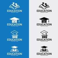 diseño de icono de logotipo de educación. adecuado para el logotipo de la empresa, impresión, digital, icono, aplicaciones y otros fines de material de marketing. conjunto de logotipos de educación. vector