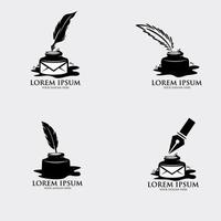 Feather quill logo for Notary, Lawyer, Company Logo Icon Design Vector