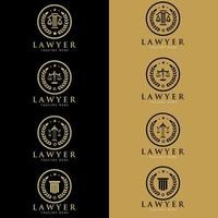 Law and lawyer logo. Vector set of vintage labels, logotype and monogram templates