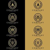 Law and lawyer logo. Vector set of vintage labels, logotype and monogram templates