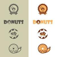 Donuts logo vector template. Vector set of logos donuts , coffee , snack , menu