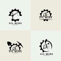 Oil mining logo icon element design template vector. suitable for company logo, print, digital, icon, apps, and other marketing material purpose. vector