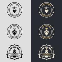 Set beer logo. Craft beer logo, symbols, icons, pub labels, badges collection. Beer Business signs template, logo, brewery identity concept vector