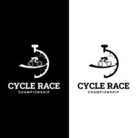 Plantilla de icono de vector de ilustración de logotipo de bicicleta. Carrera de bicicleta. emblema deportivo