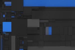 abstract 3d rendering with chaotic rectangles photo