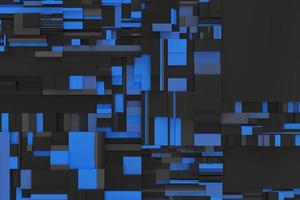 abstract 3d rendering with chaotic rectangles photo