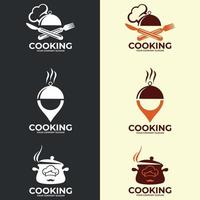 Cooking logo. Icon or symbol for design menu restaurant. Graphic logo template for cooking cuisine course. Vector Illustration