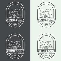 Retro summer camp badge logo graphic emblem design. suitable for company logo, print, digital, icon, apps, and other marketing material purpose. summer camp logo set vector
