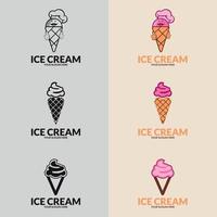 Logo Ice cream. Vector italian ice cream labels. Retro logos for cafeteria or bar.