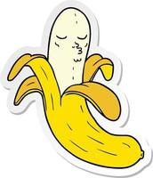pegatina de un banano orgánico de la mejor calidad de dibujos animados