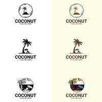logotipo de coco para todos los que tienen salida o mercado en coco. adecuado para el logotipo de la empresa, impresión, digital, icono, aplicaciones y otros fines de material de marketing vector