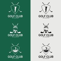 Set of golf club logos, labels and emblems. suitable for company logo, print, digital, icon, apps, and other marketing material purpose. golf logo set. vector