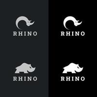 vector de icono de logotipo de rinoceronte. adecuado para el logotipo de la empresa, impresión, digital, icono, aplicaciones y otros fines de material de marketing. conjunto de logotipo de rinoceronte