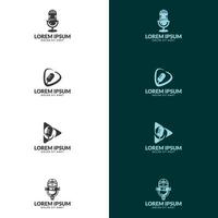 Podcast Logo Design. recording studio logo template.