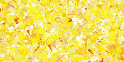textura de vector amarillo claro con triángulos al azar.