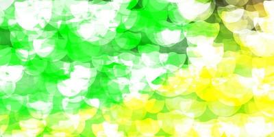 Light Green, Yellow vector backdrop with dots.