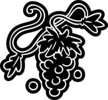 cartoon icon drawing of grapes on vine vector