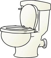 gradient cartoon doodle of a bathroom toilet vector