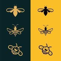 conceptos de logotipo de abeja minimalis simplemente. adecuado para el logotipo de la empresa, impresión, digital, icono, aplicaciones y otros fines de material de marketing. conjunto de logotipo de abeja. vector