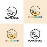 Playground Vector Logo Illustration. Playgroup, preschool, kindergarten logo template