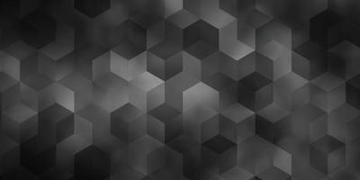 textura de vector gris claro con hexágonos de colores.