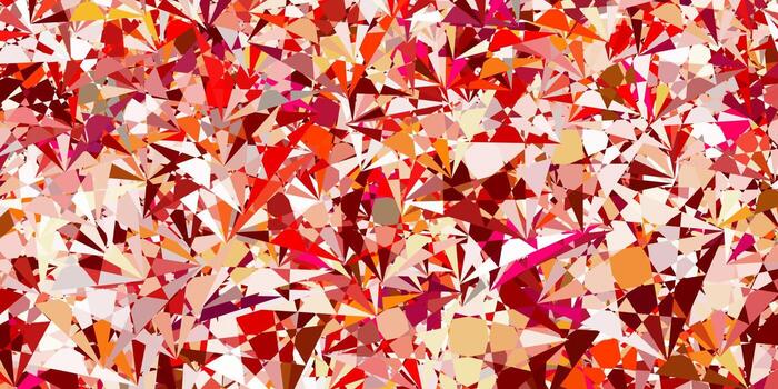 Fondo de vector rojo claro con triángulos.