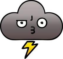 nube de tormenta de dibujos animados sombreada degradada vector