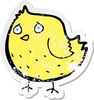 retro distressed sticker of a cartoon bird vector