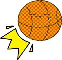 comic book style cartoon basketball vector